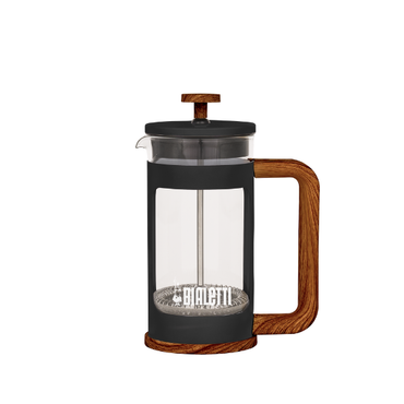 Prensa francesa Bialetti Woody 350ml preta vazia, com copo de vidro borossilicato e filtro de inox