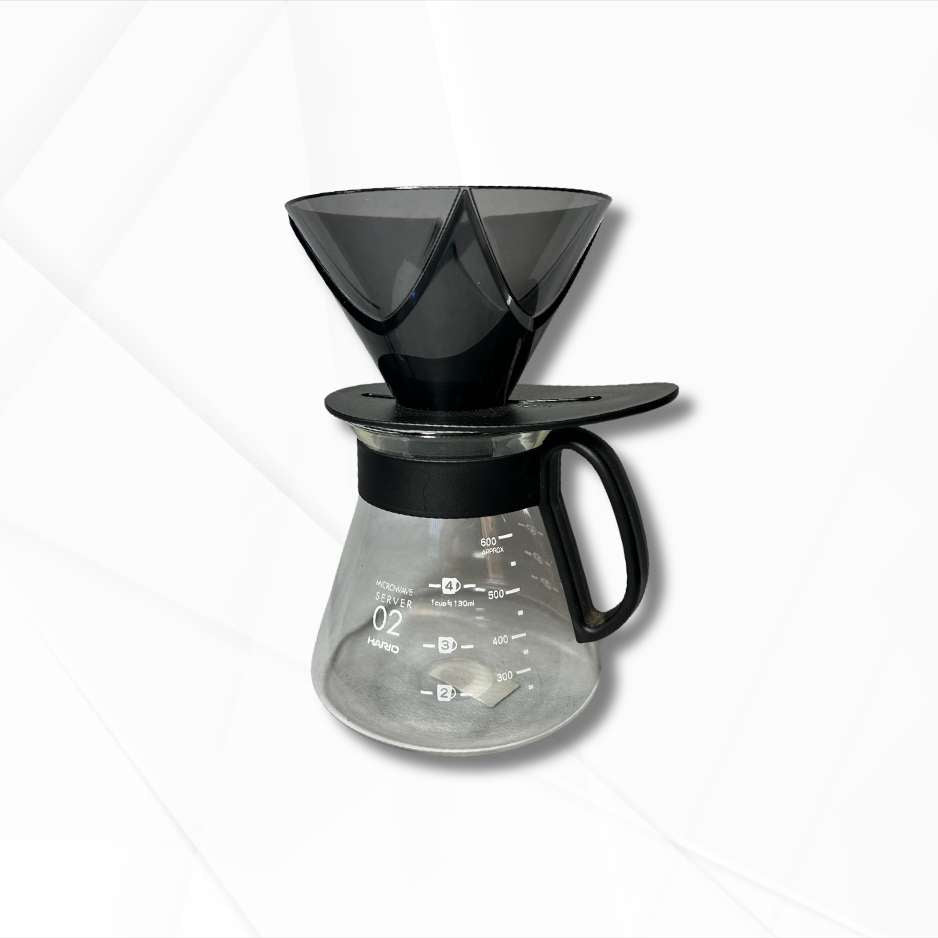 Kit Cafeteira de Vidro com Filtro de Acrílico Hario Mugen Preta