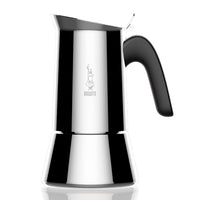 Cafeteira Bialetti Venus em aço inox 18/10 com o logo Bialetti gravado