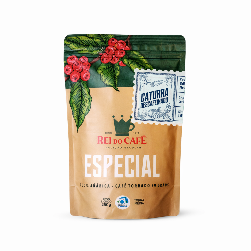Cafe Especial Descafeinado Caturra - embalagem Rei do Cafe