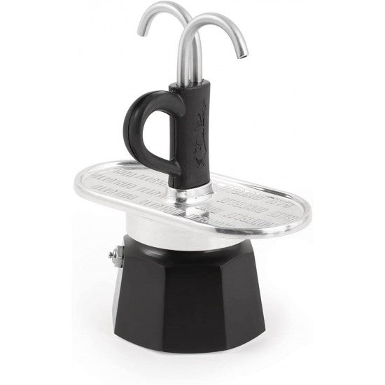 Cafeteira italiana Bialetti Mini Express 2 xícaras preta para espresso